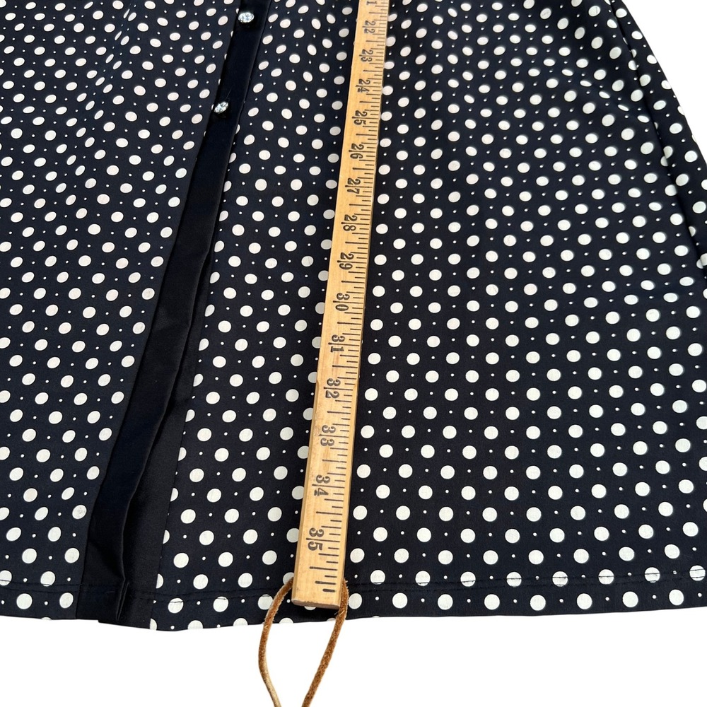 Polka Dot Shirt Dress Womens Black & White‎ Career Casual Work Office - Picture 4 of 8